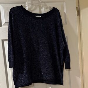 Leith Black Sparkle Crew Neck Top